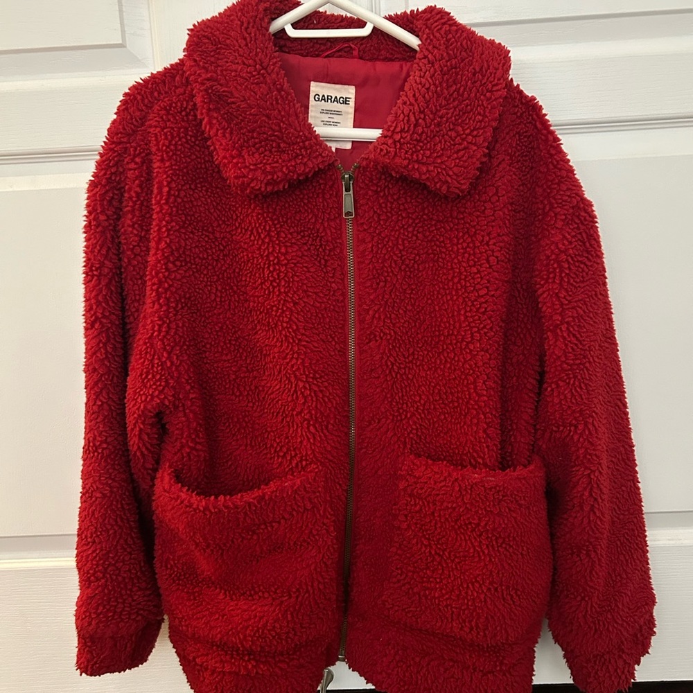 Garage Red Women’s Teddy Coat